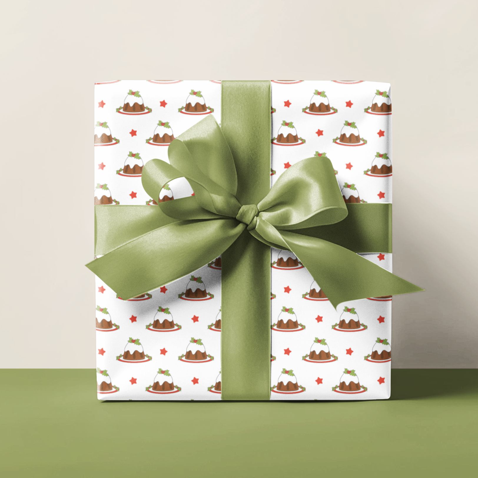 Christmas gift wrapping paper luxuriously thick with charming Christmas puds