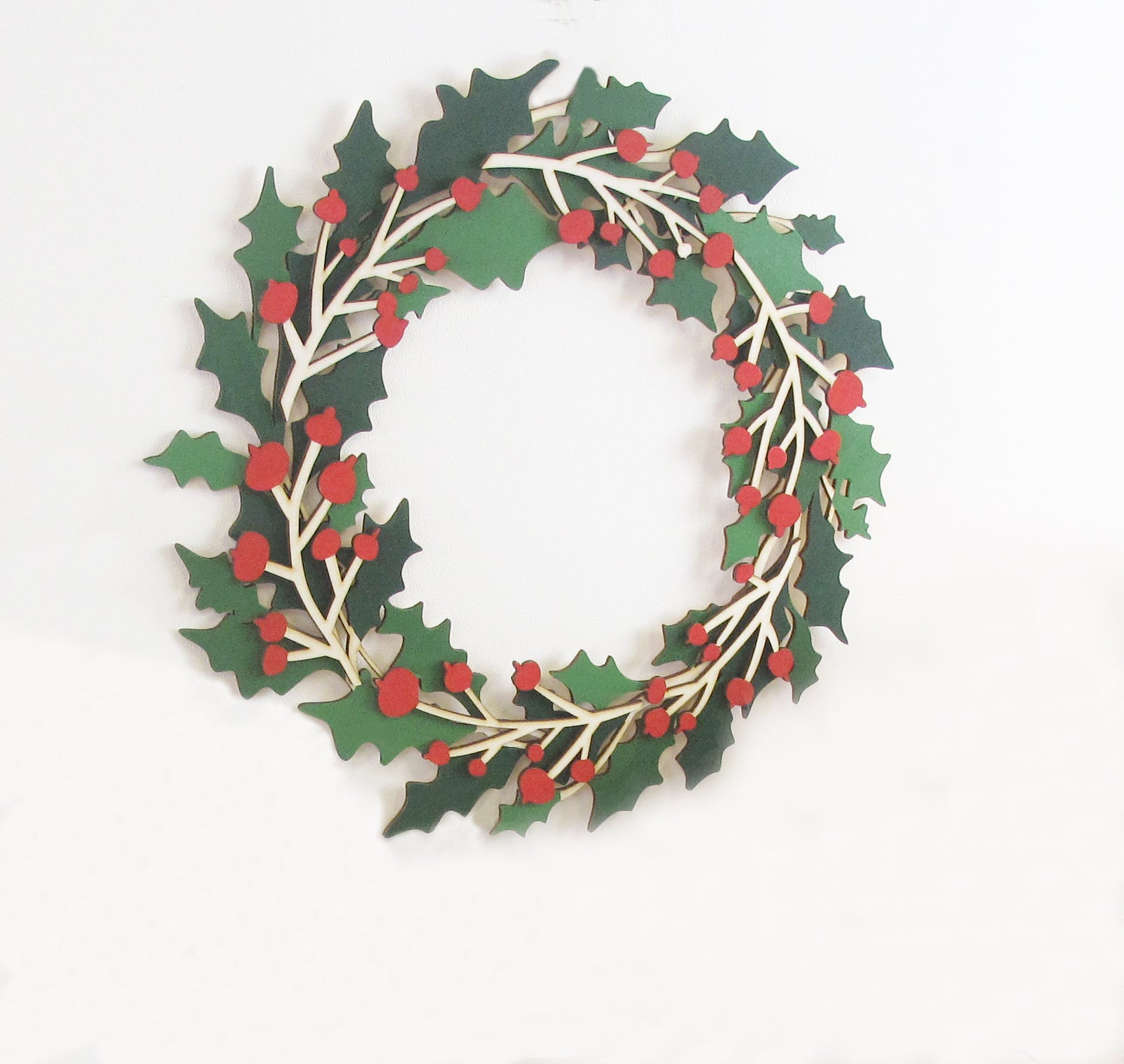 Hand Painted Holly Wreath