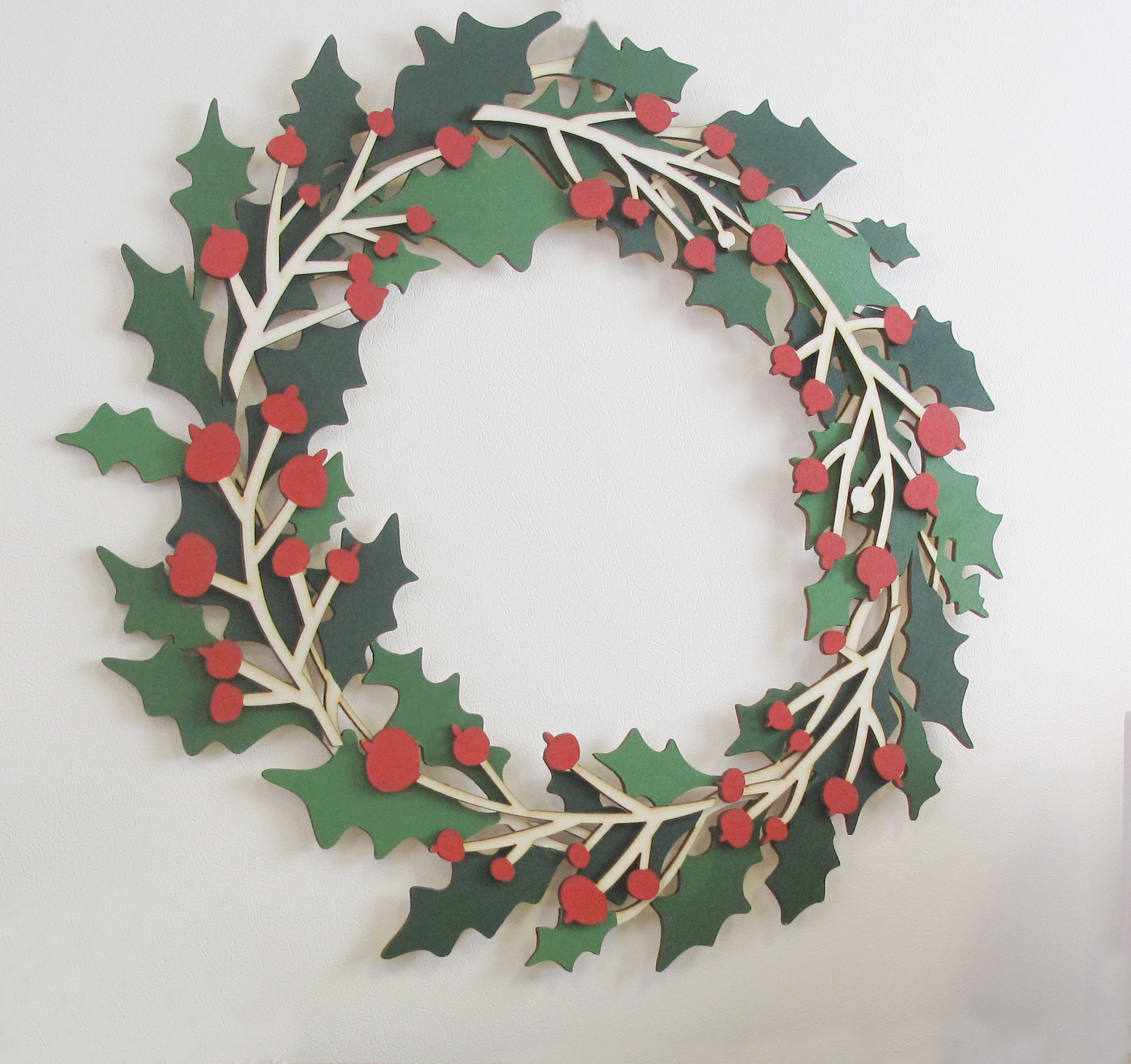 Hand Painted Holly Wreath