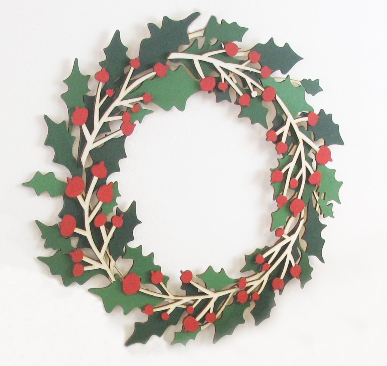 Hand Painted Holly Wreath