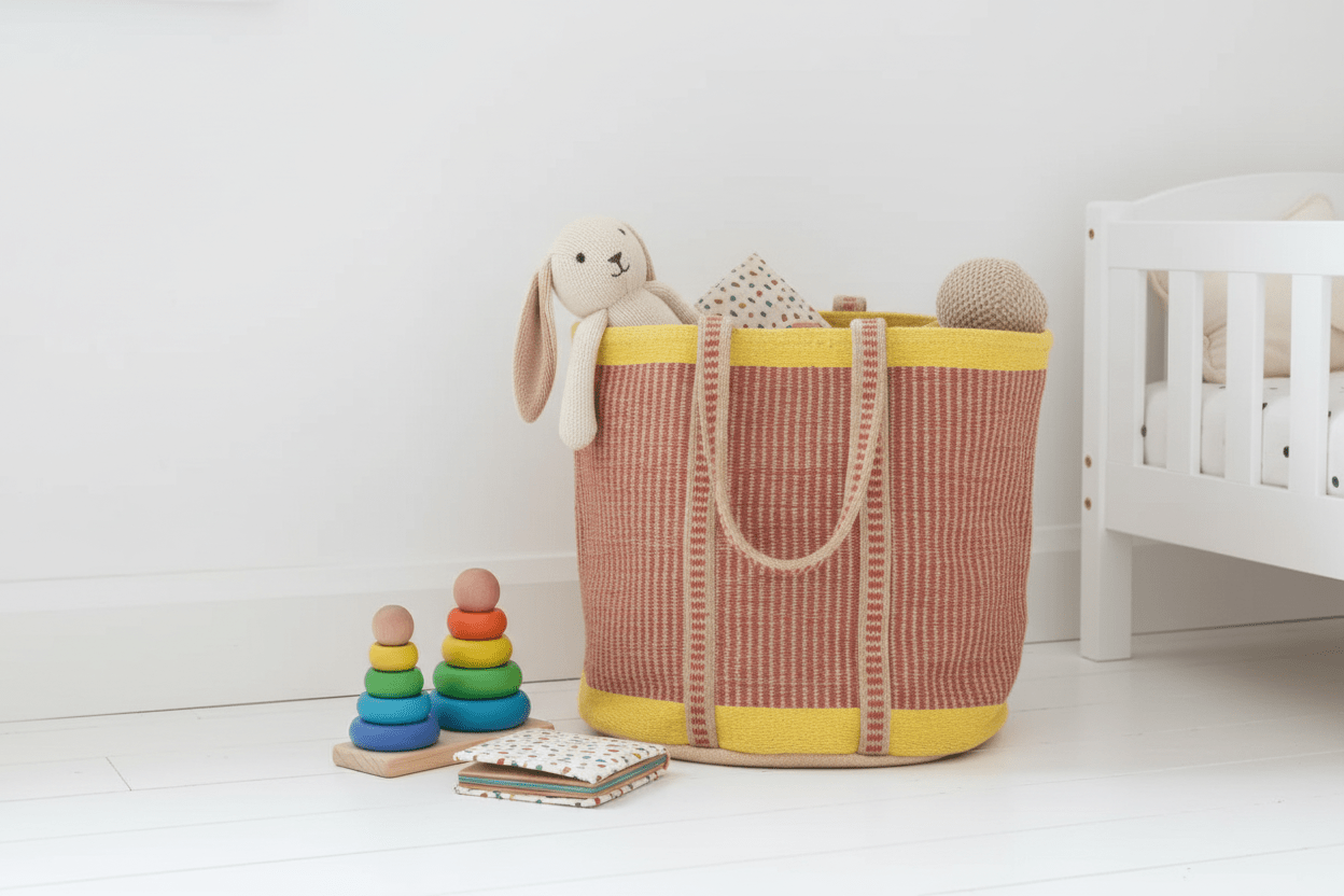 jute storrege bag pink - Mac and Lilly