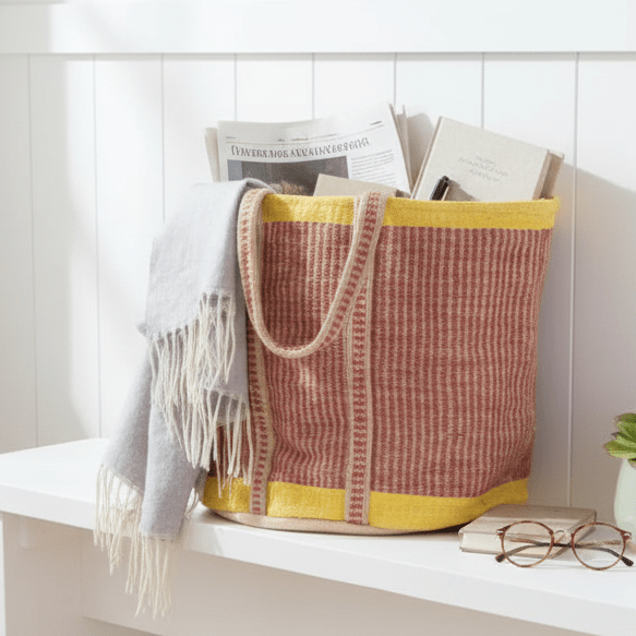 jute storrege bag pink - Mac and Lilly