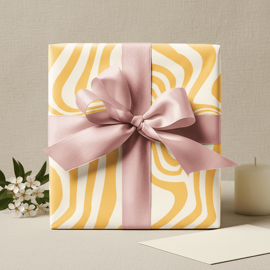 Funky Swirl Luxury Gift Wrap Set – Yellow, Pink or Green - Mac and Lilly